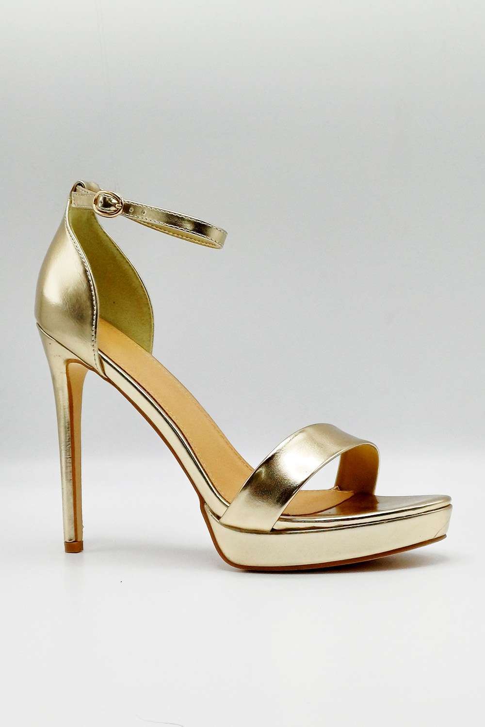 Miss Diva Ella Barely There Platform Sandal in Gold
