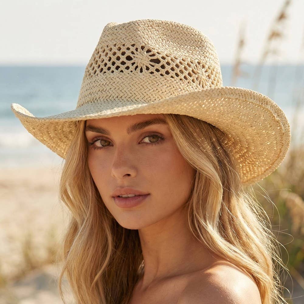 Natural Straw Cowboy Hat: KH