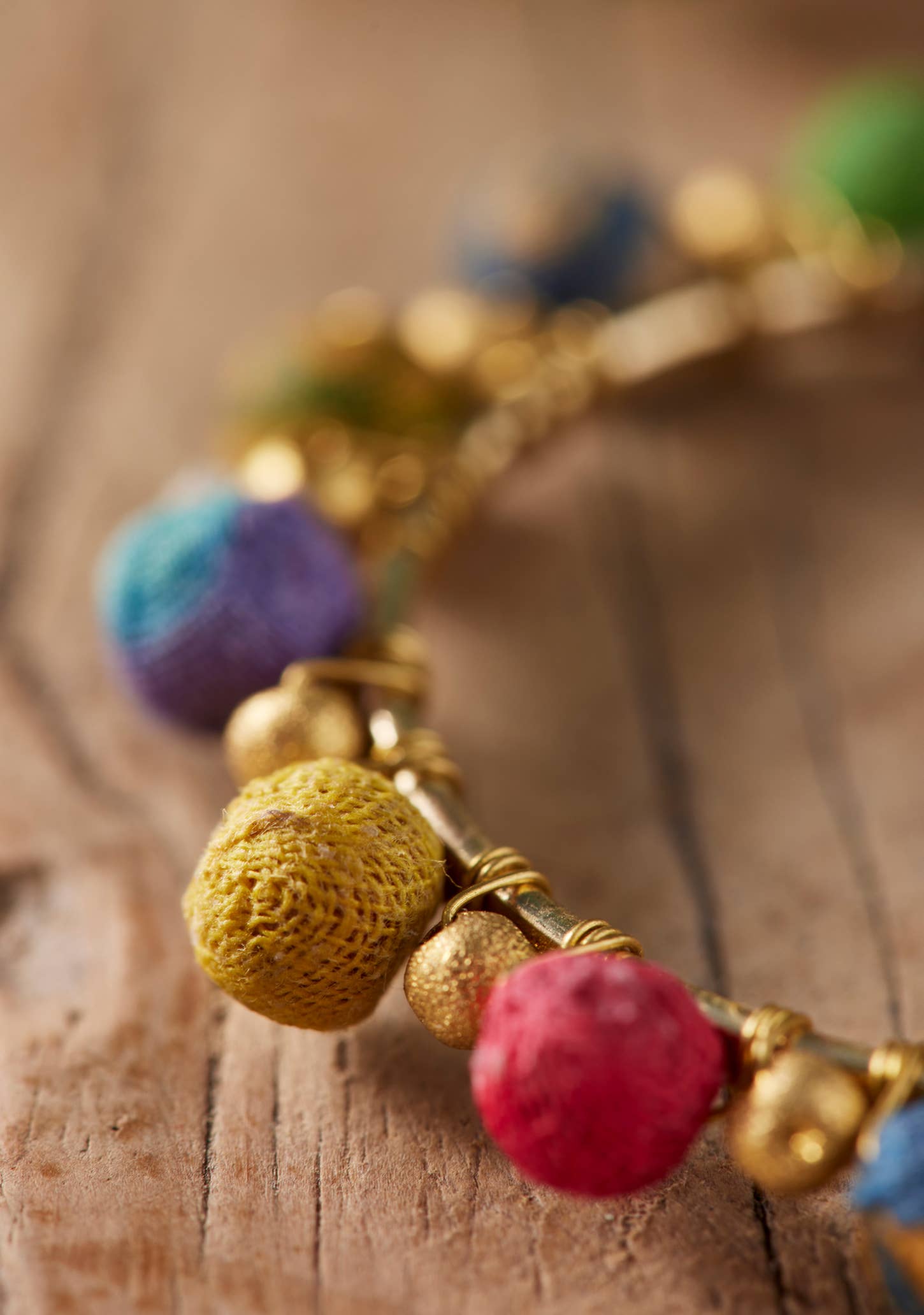 Soul Of Sita Recycled Sari Bead Hoop Earrings