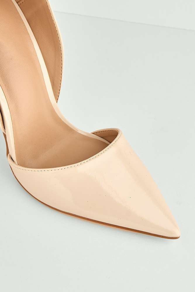 Miss Diva Nude Milaya Cut-out Side Pointed Toe Court Shoes