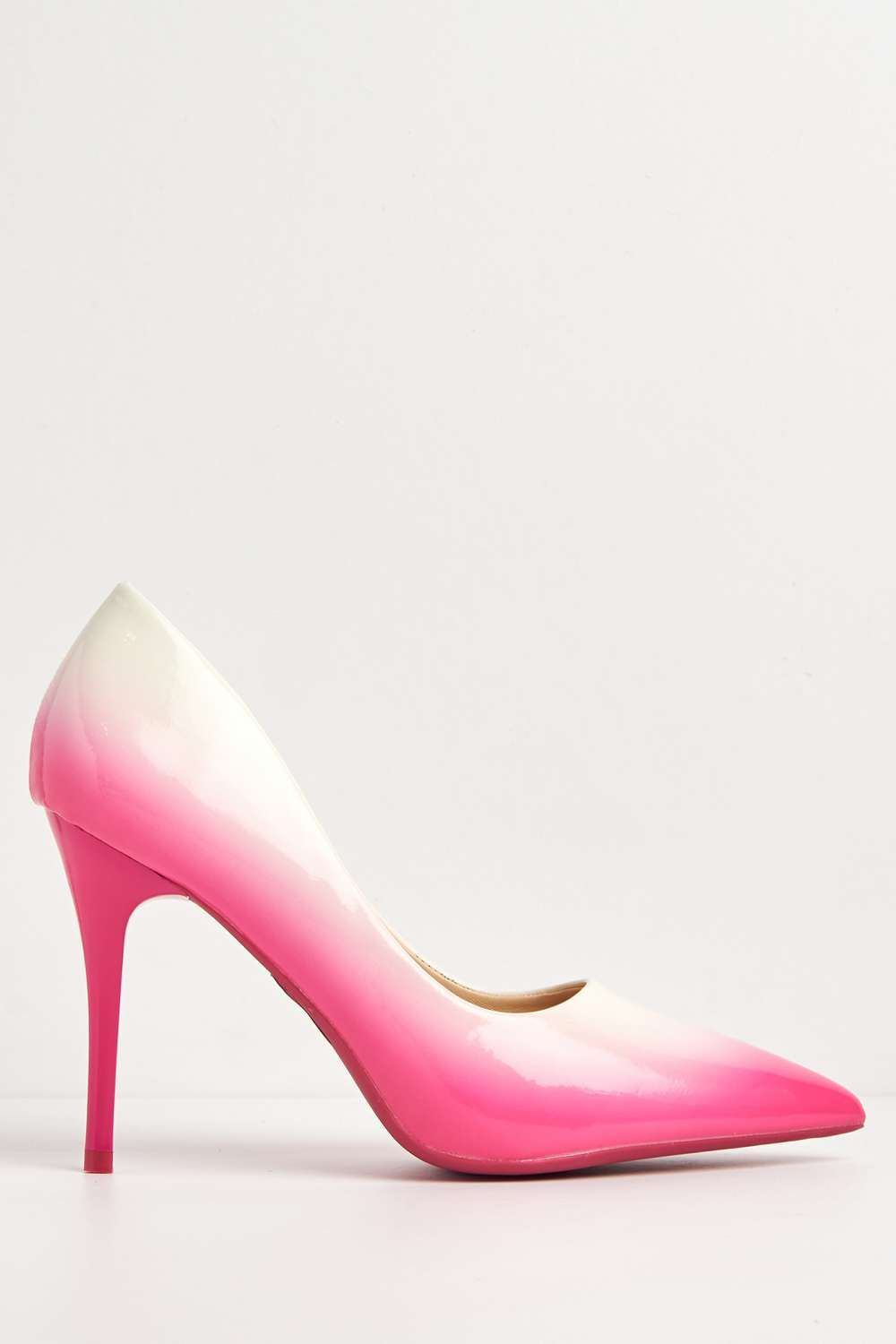 Miss Diva Dua Two Tone Pointed Toe Court Shoes in Pink