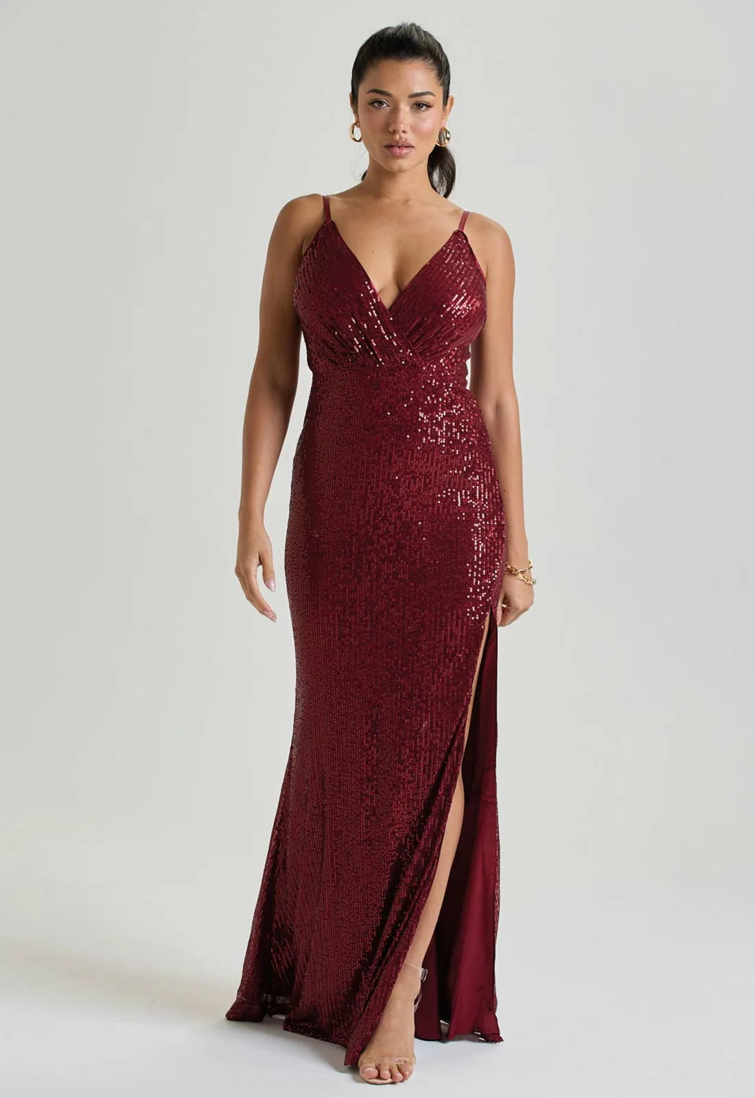 LBD Collection Burgundy Sequin Dress