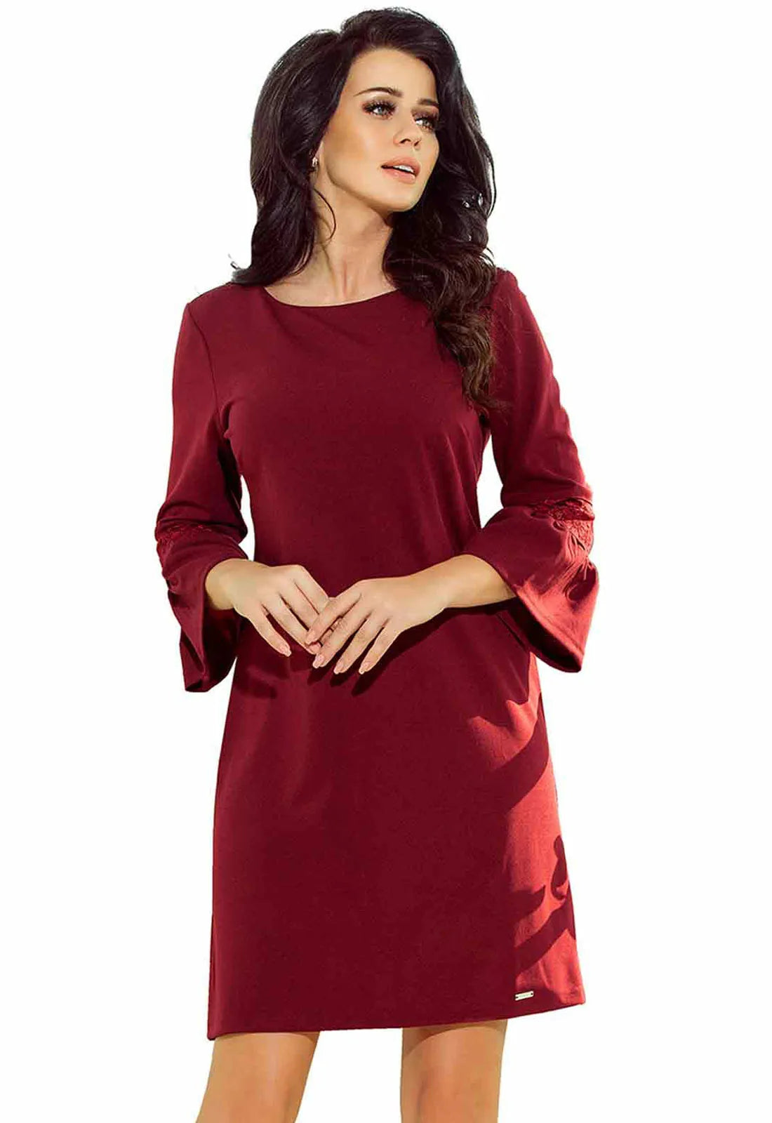 LBD Exclusive Burgundy Margot Shift Dress-116930