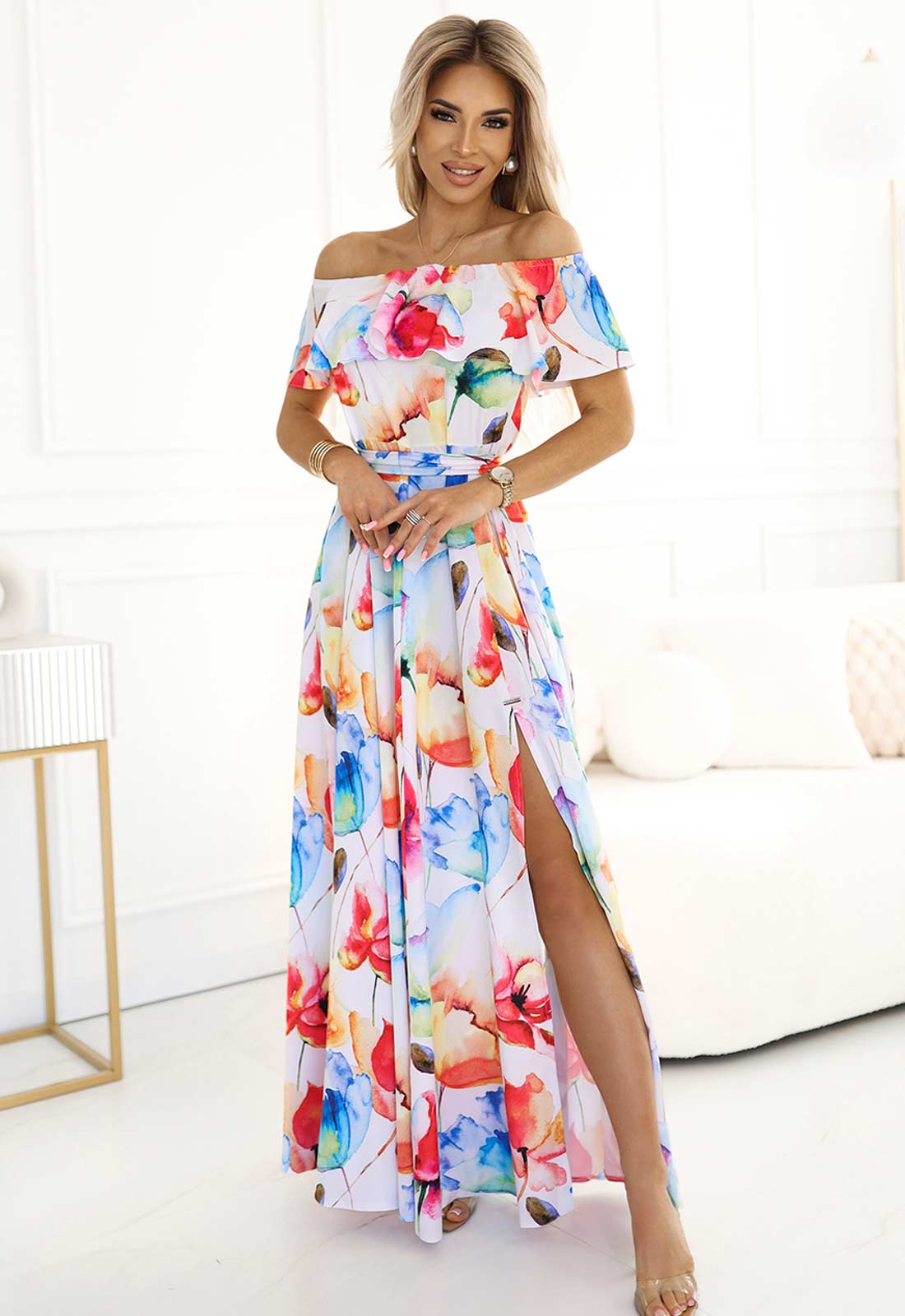 LBD Exclusive Summer Haze Bardot Maxi Dress