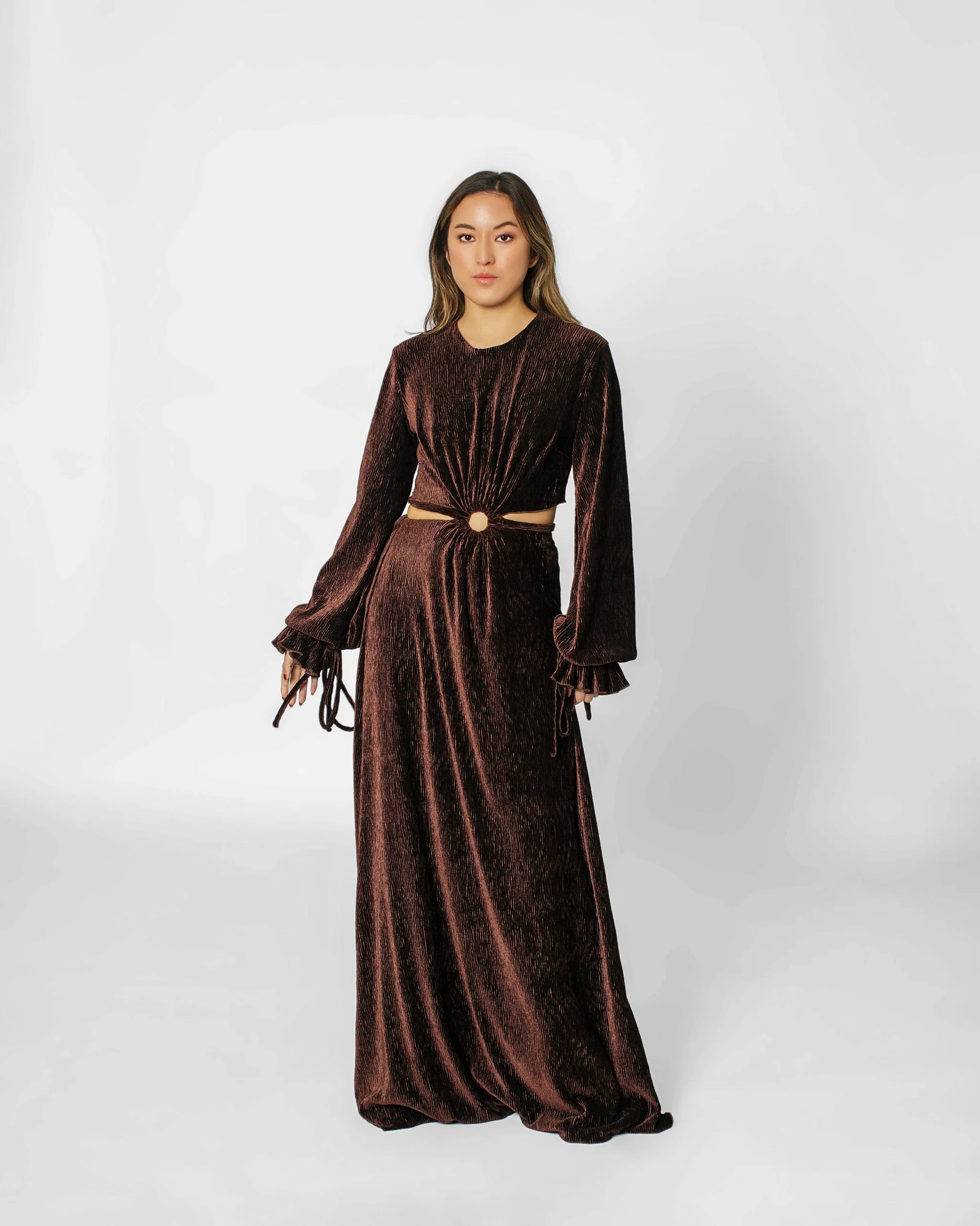 Josh And Nicol ZINA MAXI DRESS- DARK CHOCOLATE BROWN