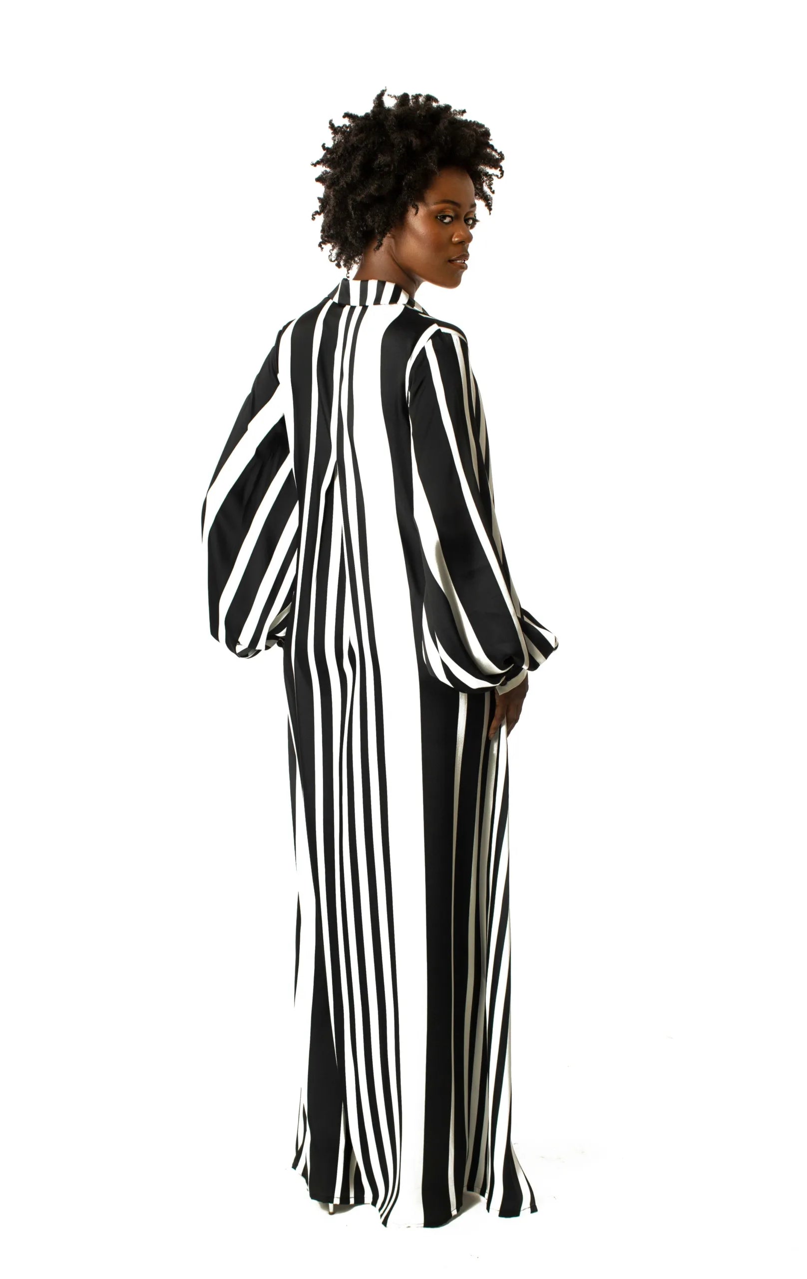 Josh And Nicol Bobbi Striped Long-Sleeve Shirt Dress