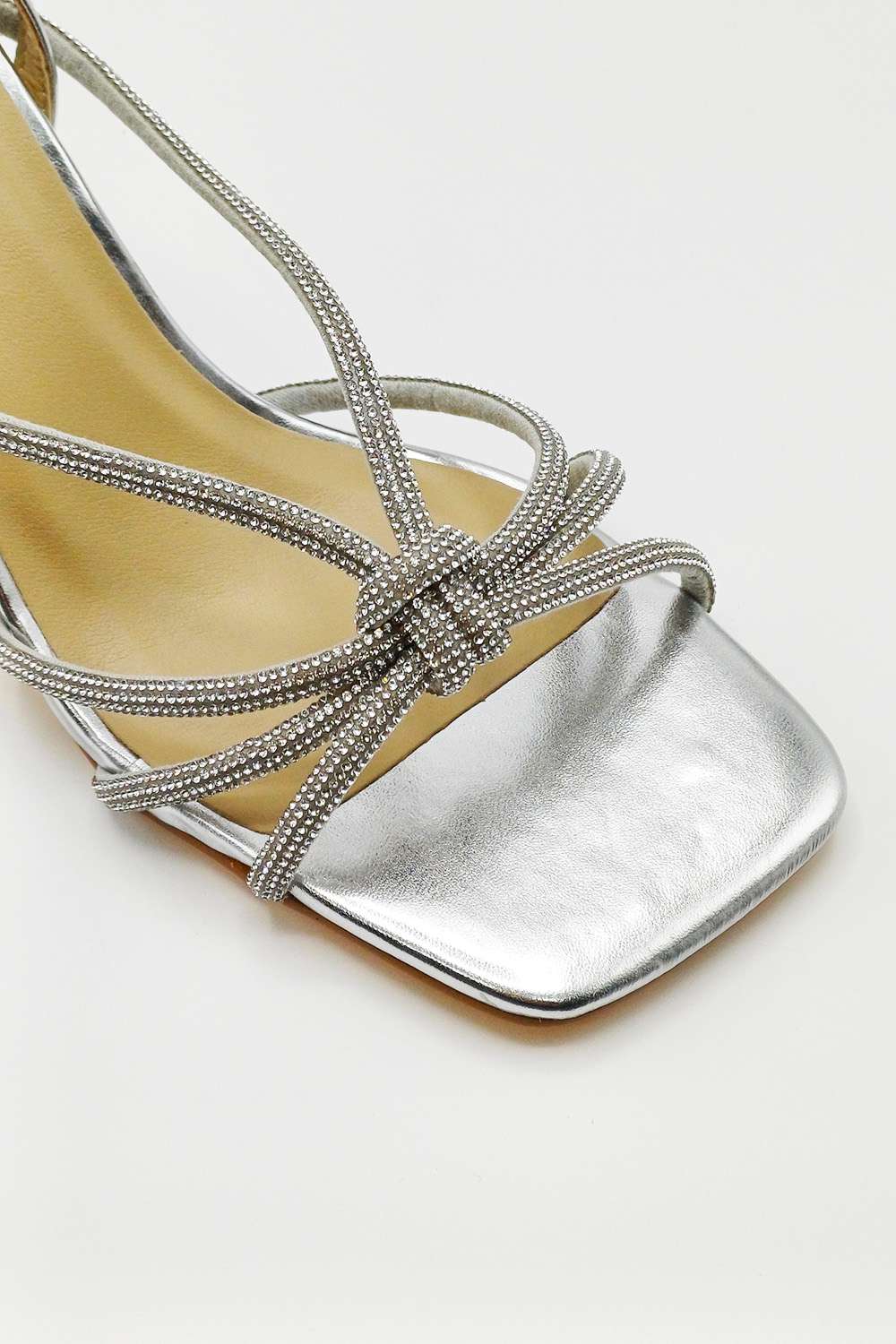 Miss Diva Silver Elliana Diamante Heels