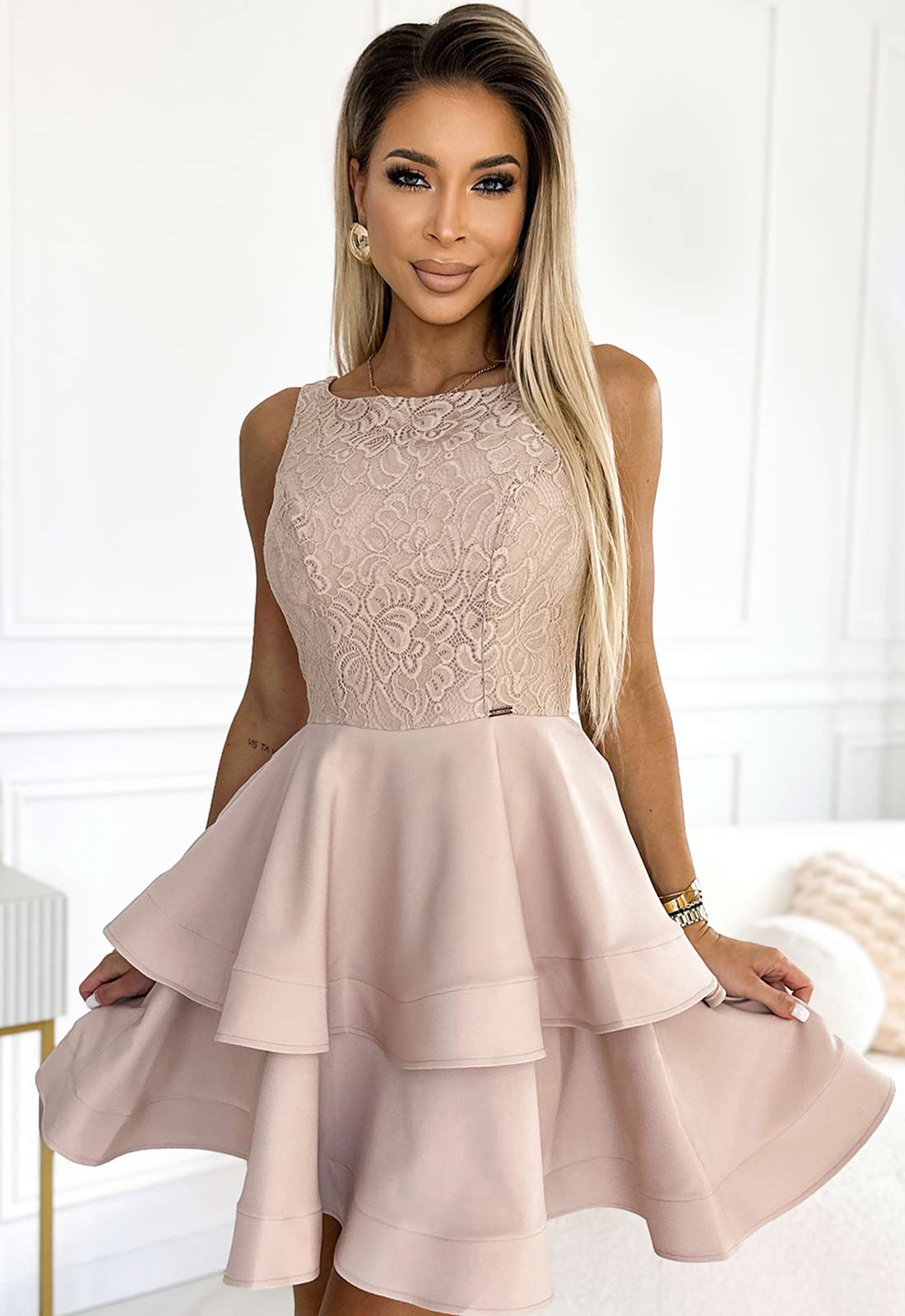 LBD Exclusive Beige Bianka Wedding Guest Dress