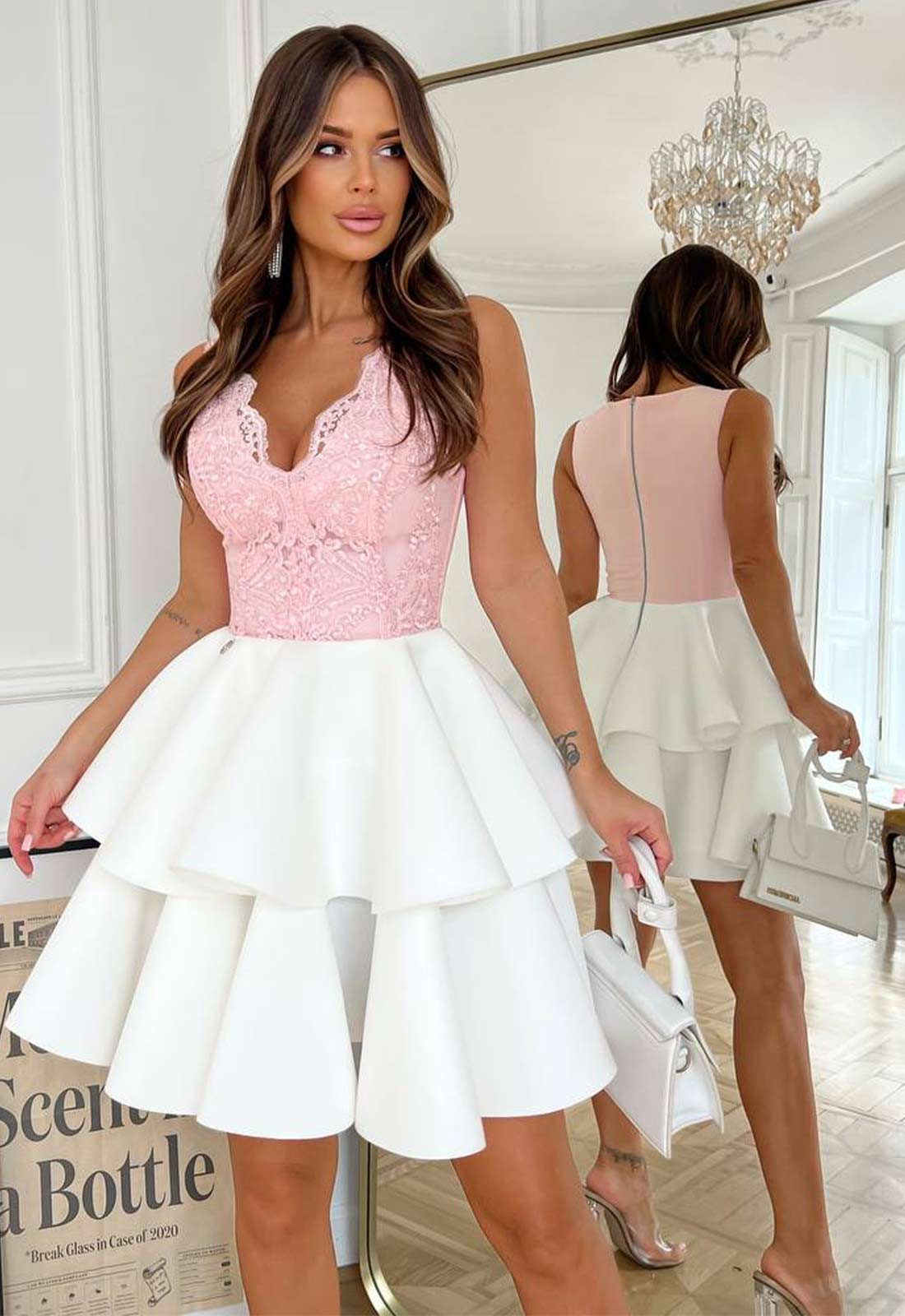 LBD Exclusive Baby Pink Lola Ruffle Dress