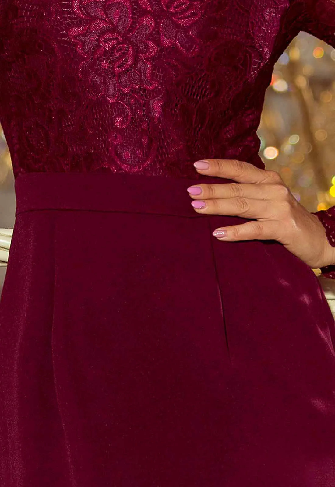 LBD Exclusive Burgundy Emma Cocktail Dress-116826