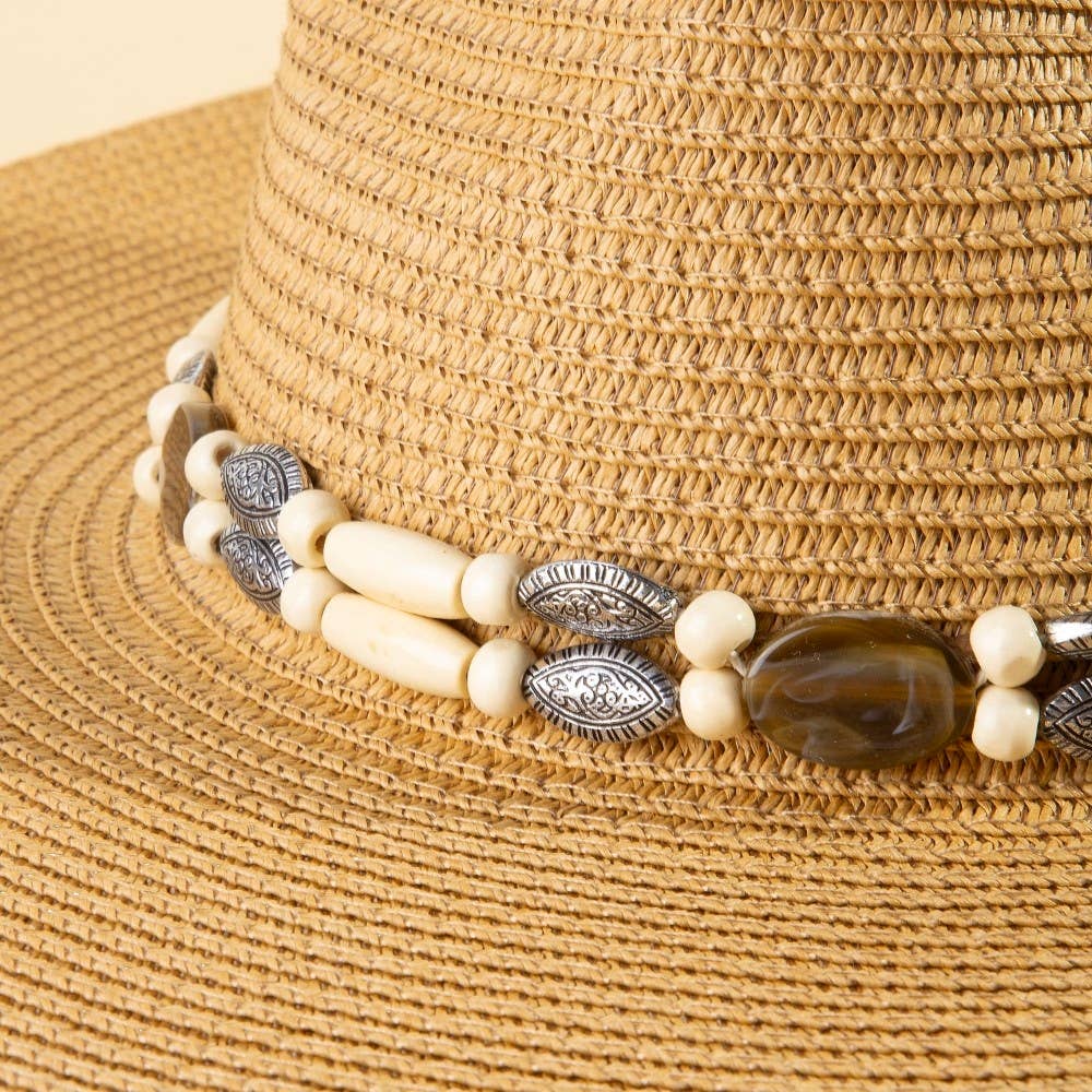 Soul Of Sita Assorted Beads Summer Straw Hat: Ka