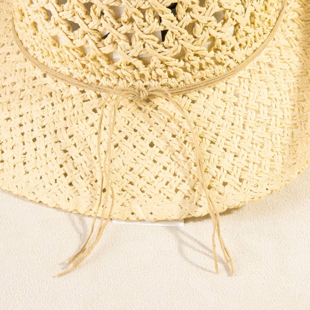 Soul Of Sita Braided Beads Straw Cowboy Hat: Ka