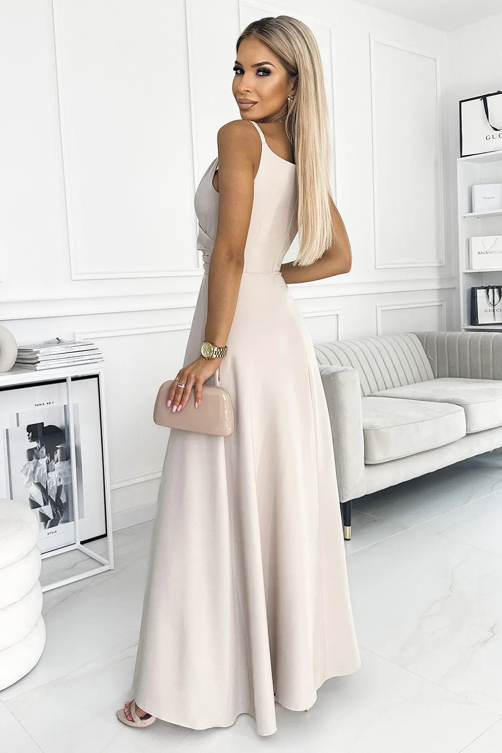 LBD Exclusive Nude Oyster Chiara Maxi Dress