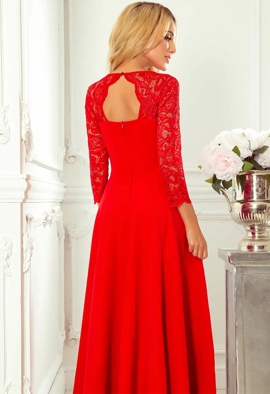 LBD Exclusive Red Amber Maxi Dress