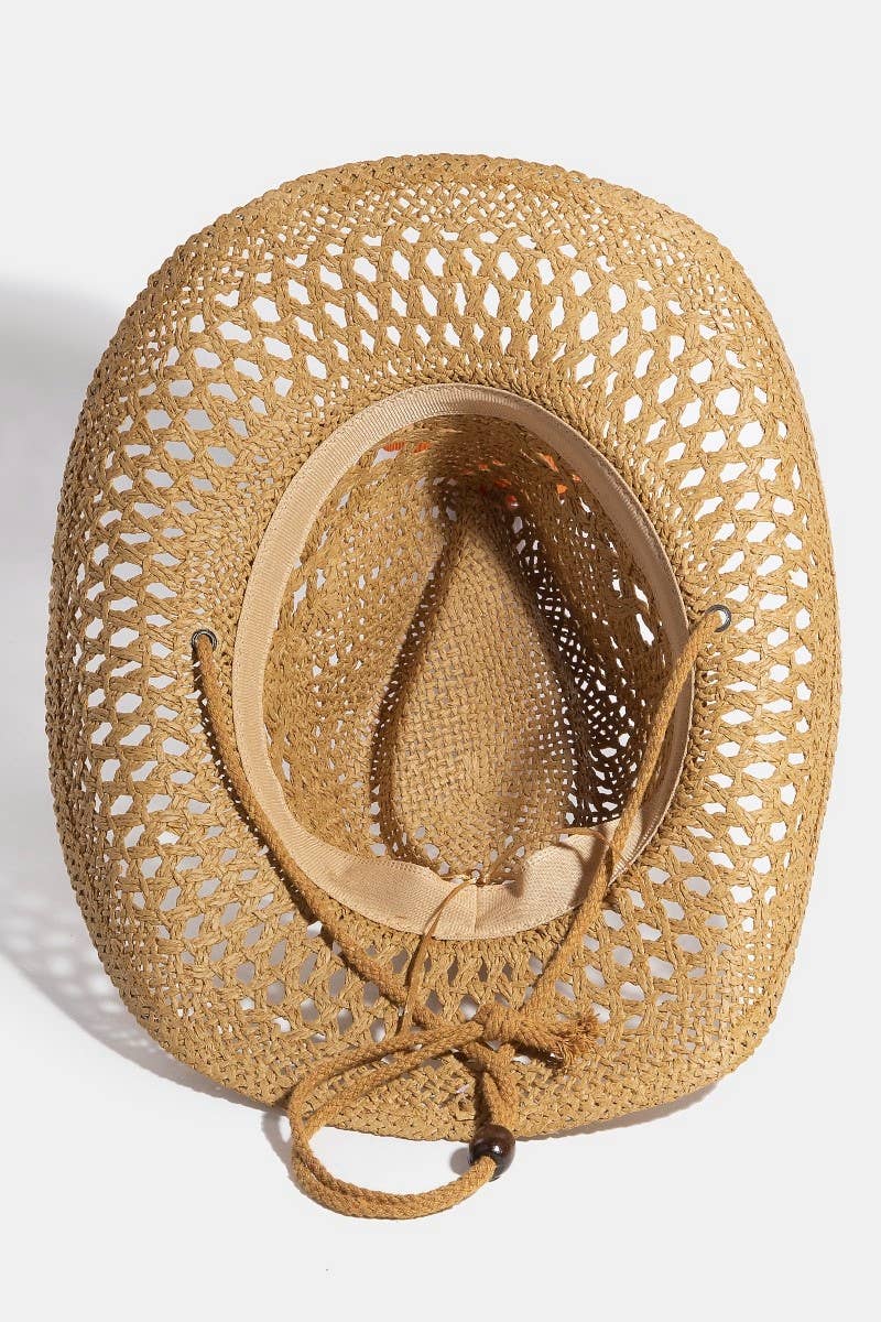 Soul Of Sita Double Strap Western Straw Hat: Ka