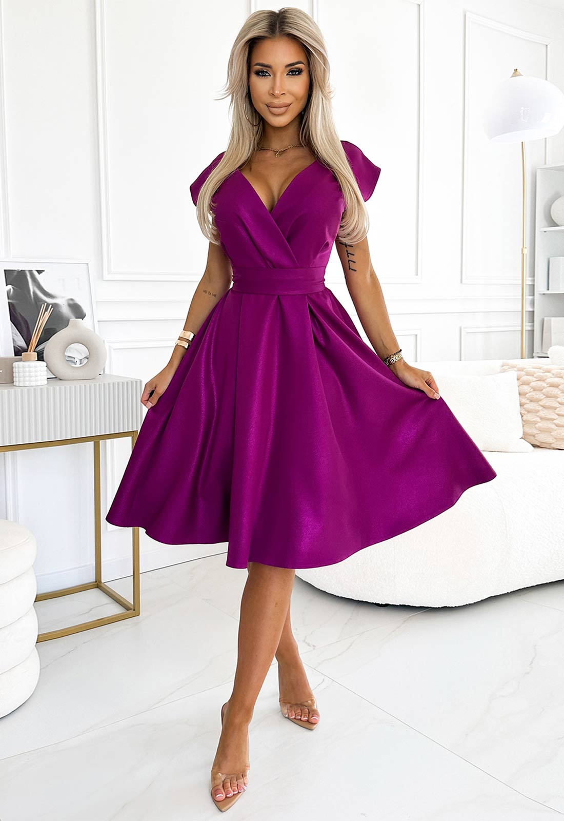 LBD Exclusive Fuchsia Scarlet Cocktail Dress