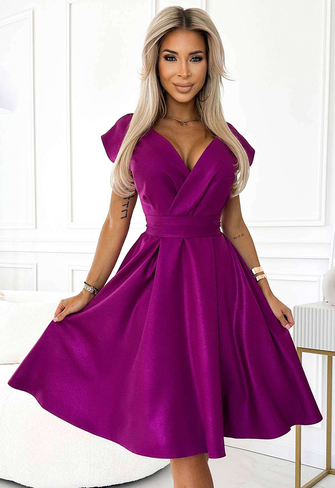 LBD Exclusive Fuchsia Scarlet Cocktail Dress