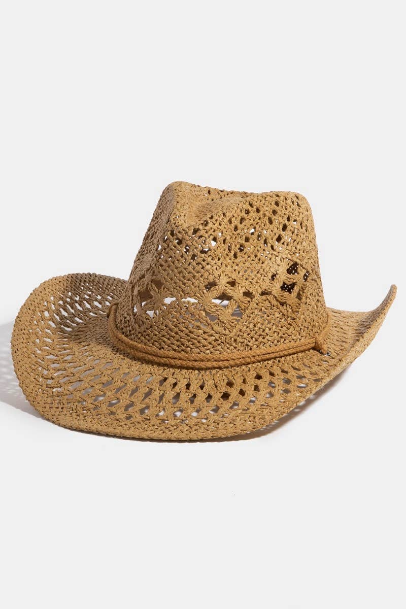 Soul Of Sita Double Strap Western Straw Hat: Ka