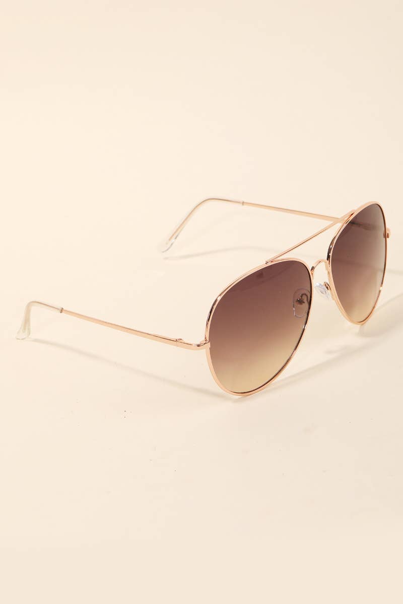 Oversized Double Bridge Fashion Aviator Sunglasses: MULTI