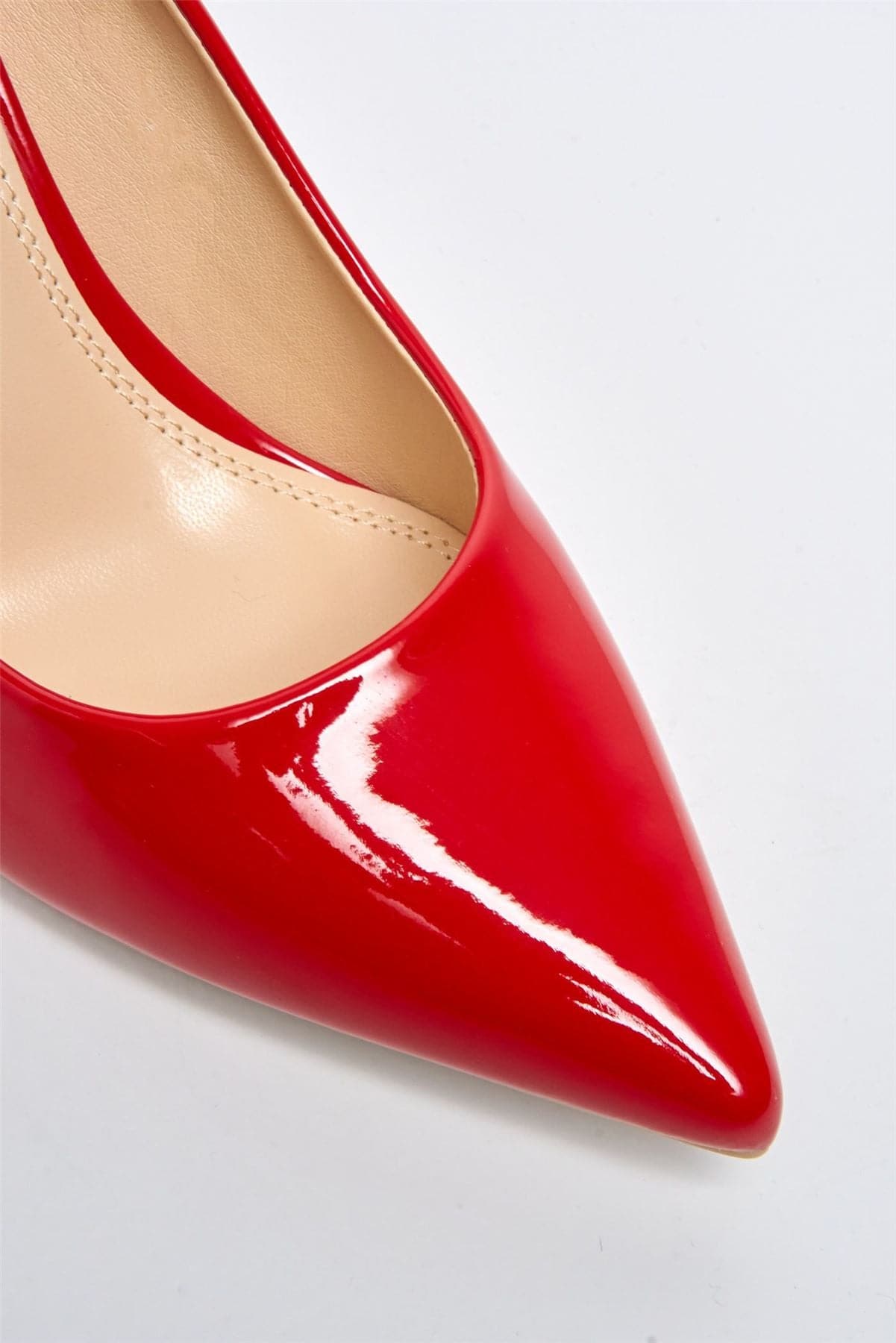 Miss Diva Ingrid Pointed Toe Court Heels in Red Patent