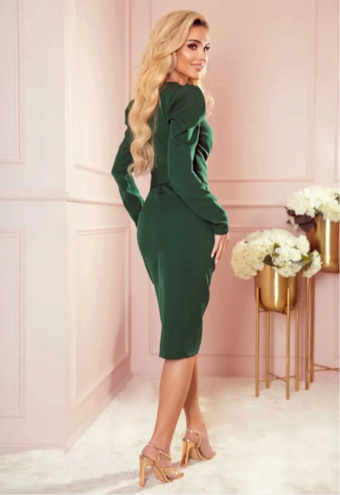 LBD Exclusive Green Editta Cocktail Dress