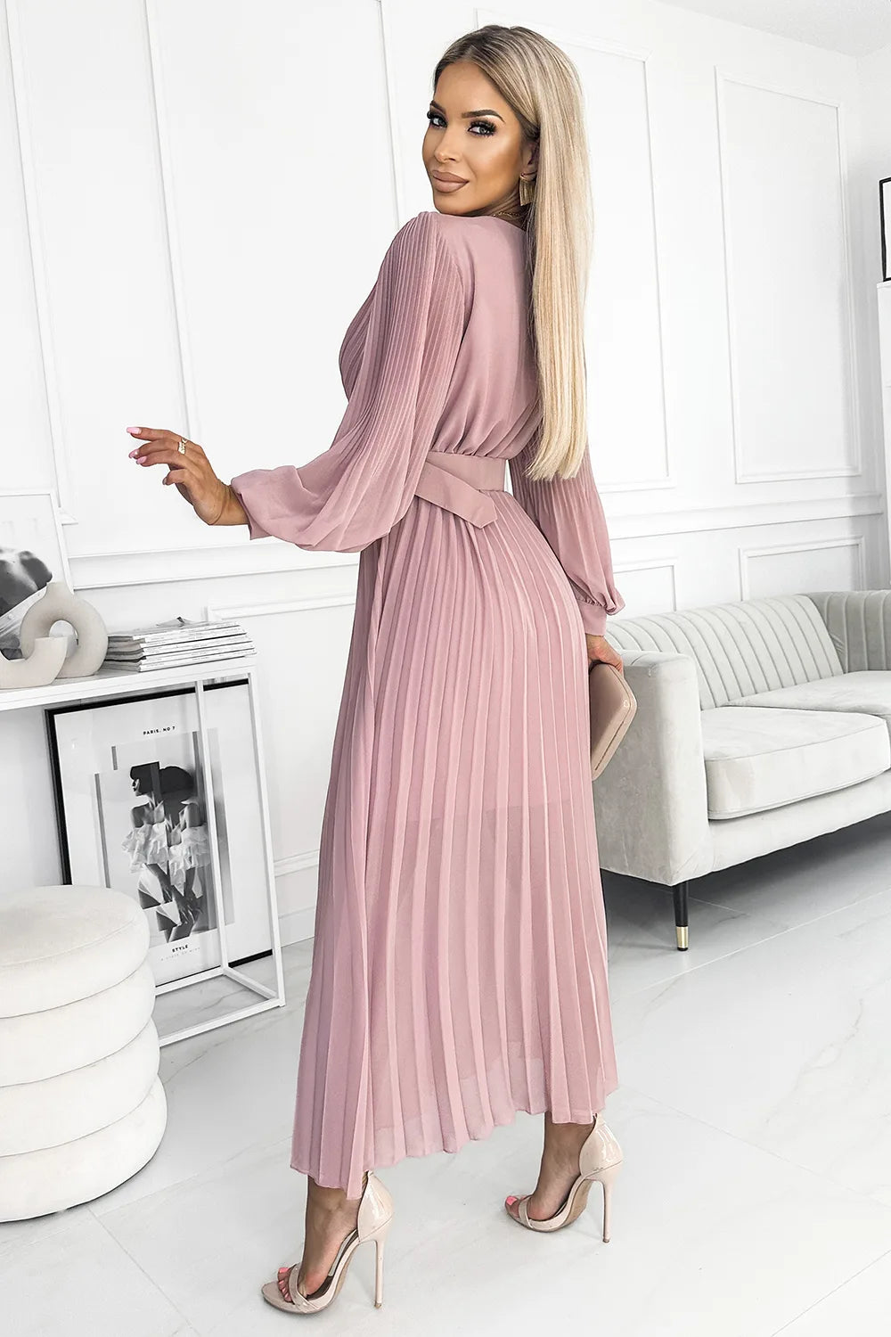 LBD Exclusive Pink Klara Pleated Dress