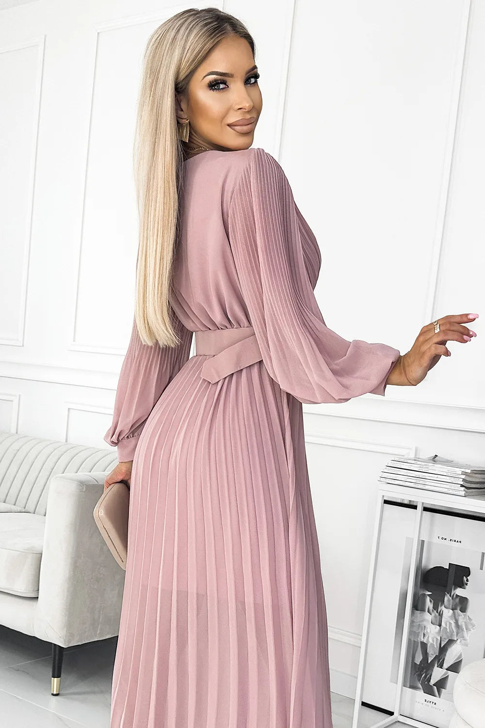 LBD Exclusive Pink Klara Pleated Dress