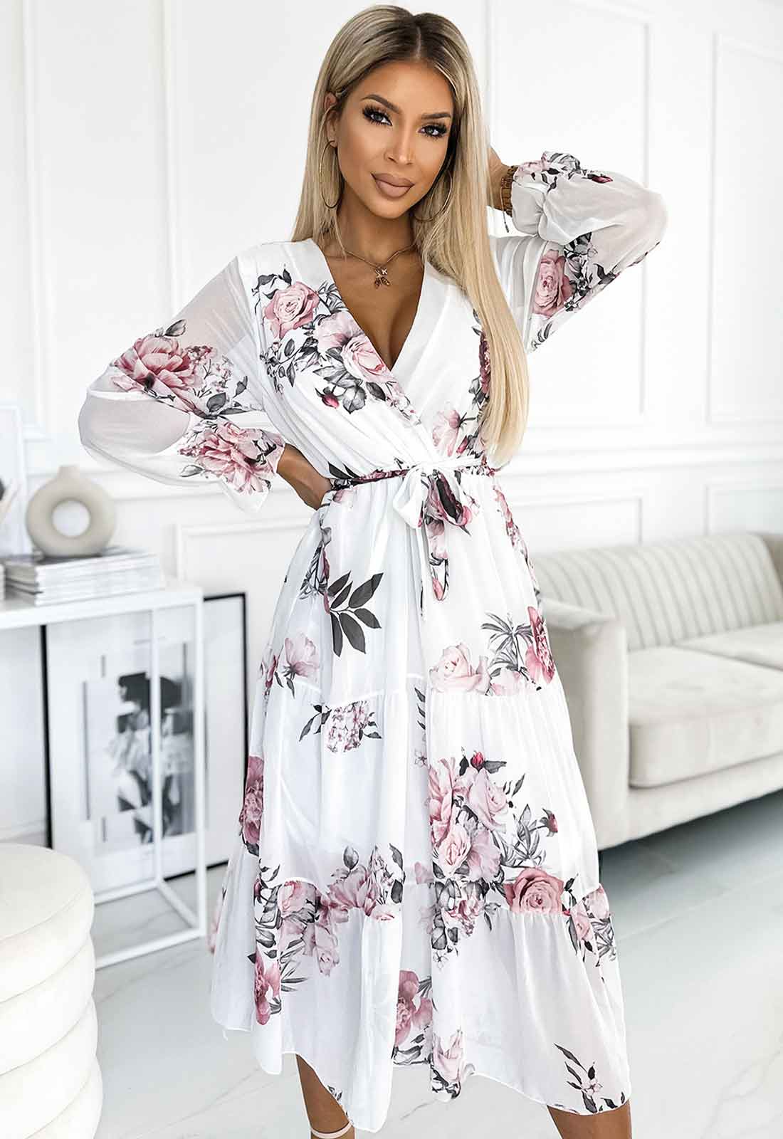 LBD Exclusive White Valentina Floral Dress