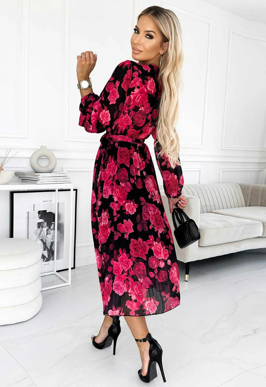 LBD Exclusive Burgundy Geppi Print Dress
