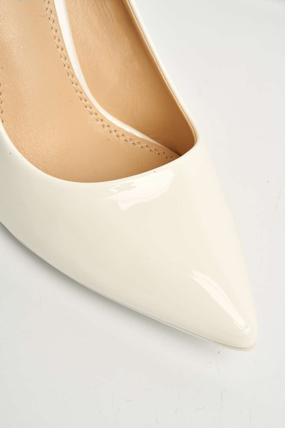 Ingrid Pointed Toe Court Heels in White Patent Heels Miss Diva