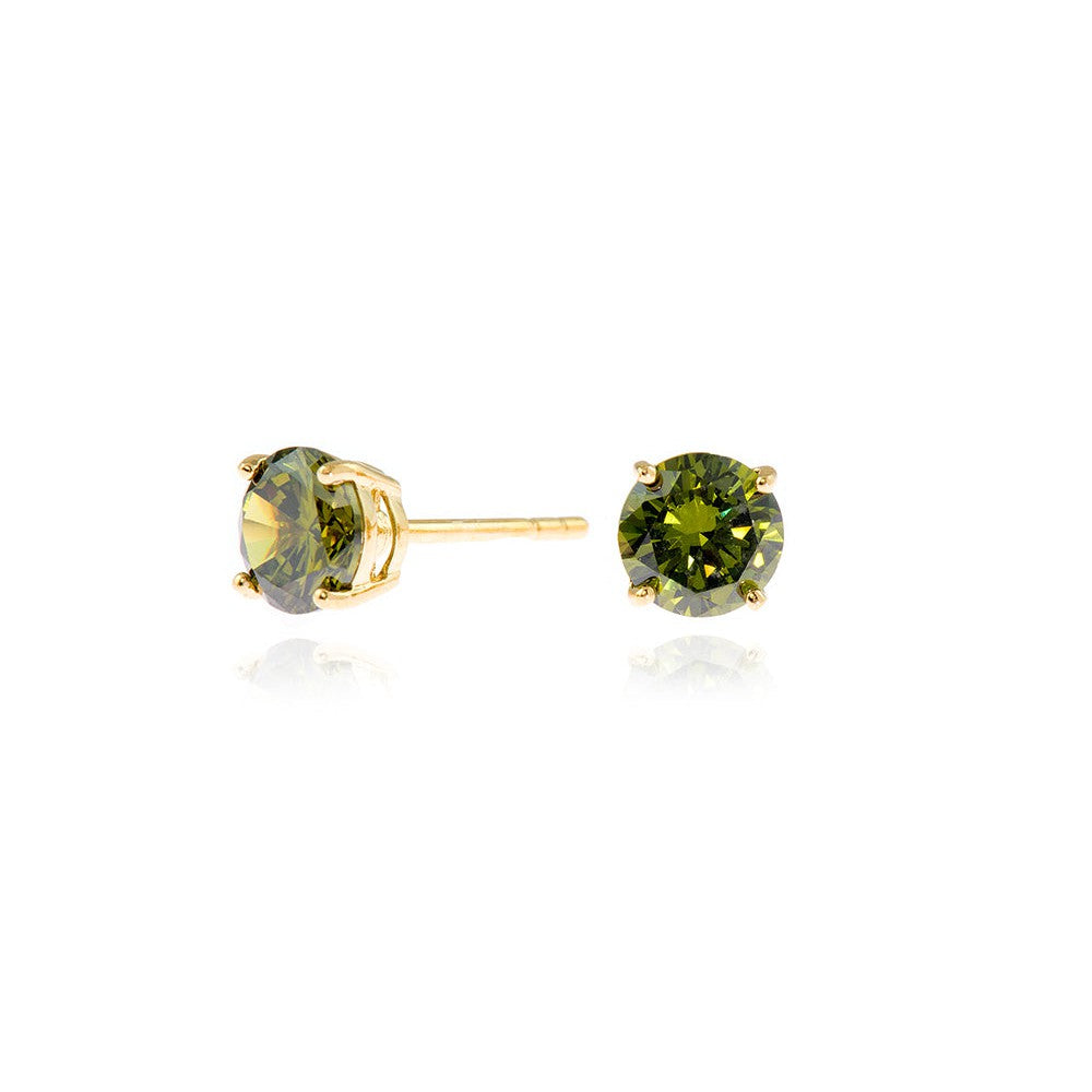 Cachet London Lana 6mm Sterling Silver Earrings Olivine CZ