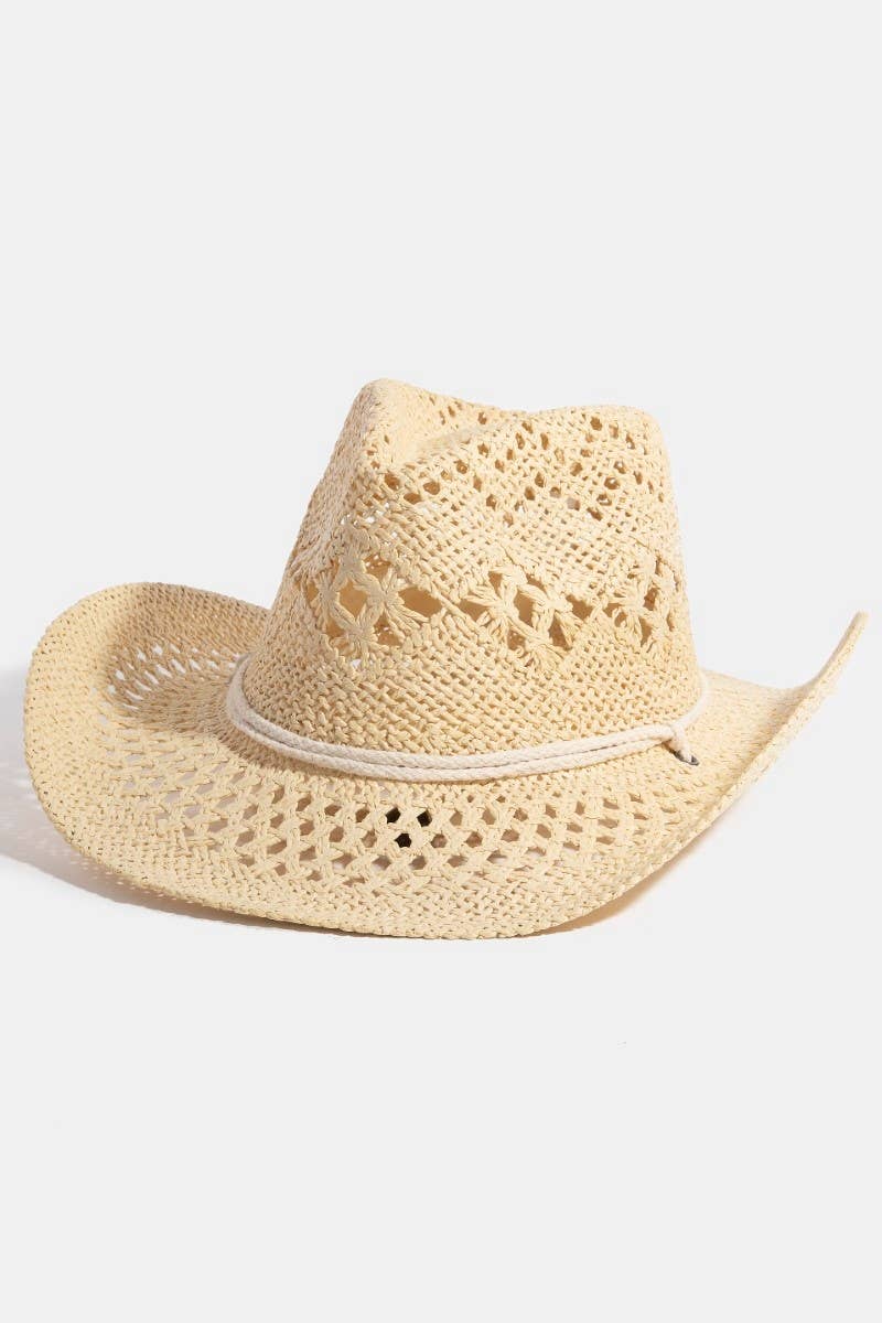 Soul Of Sita Double Strap Western Straw Hat: Ka
