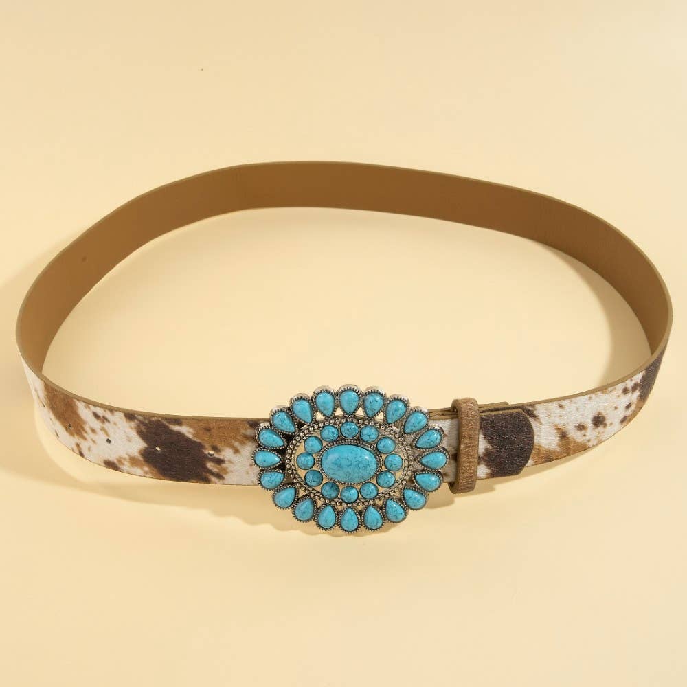 Soul Of Sita Western Concho Turquoise Stone Buckle Belt