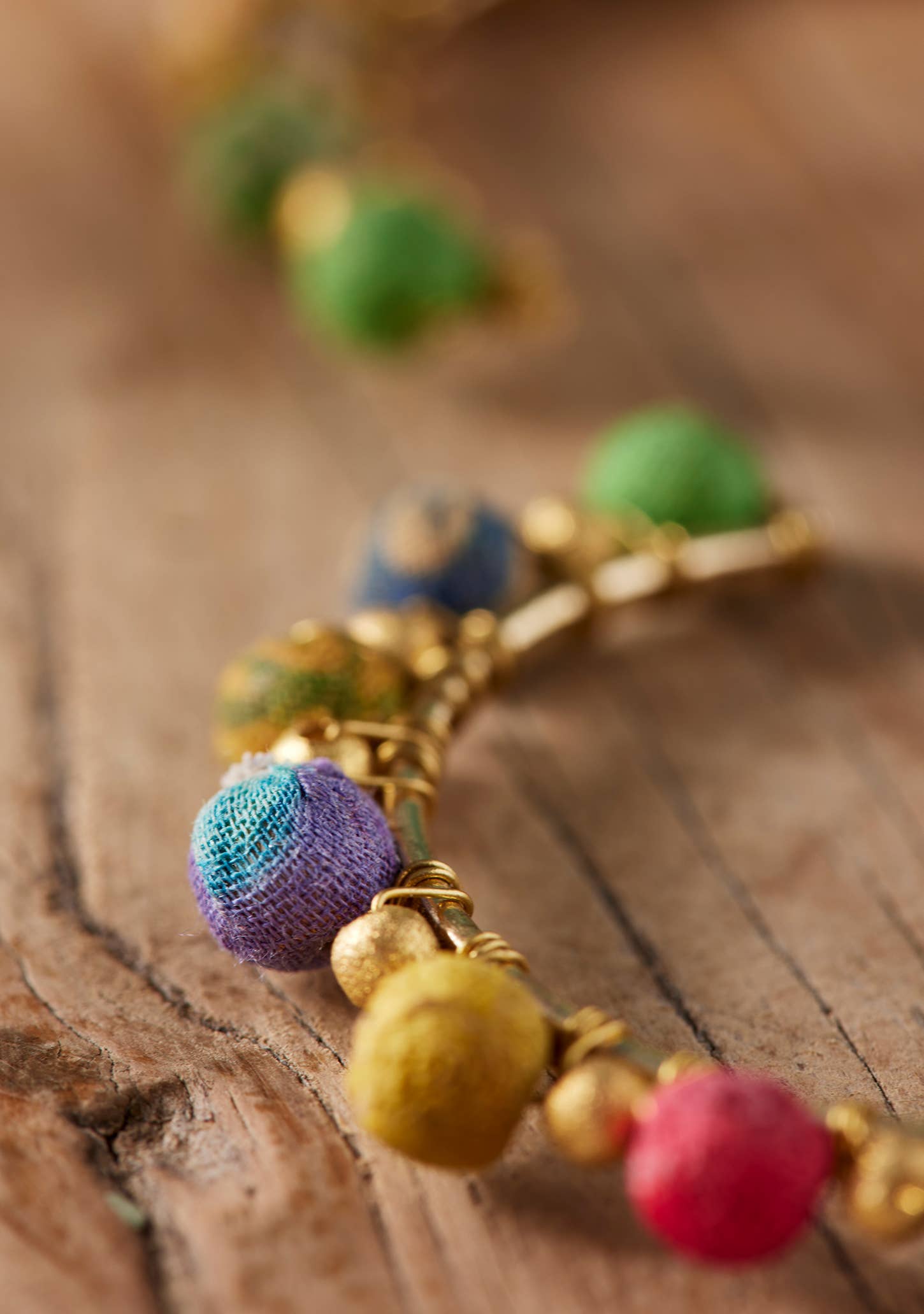 Soul Of Sita Recycled Sari Bead Hoop Earrings