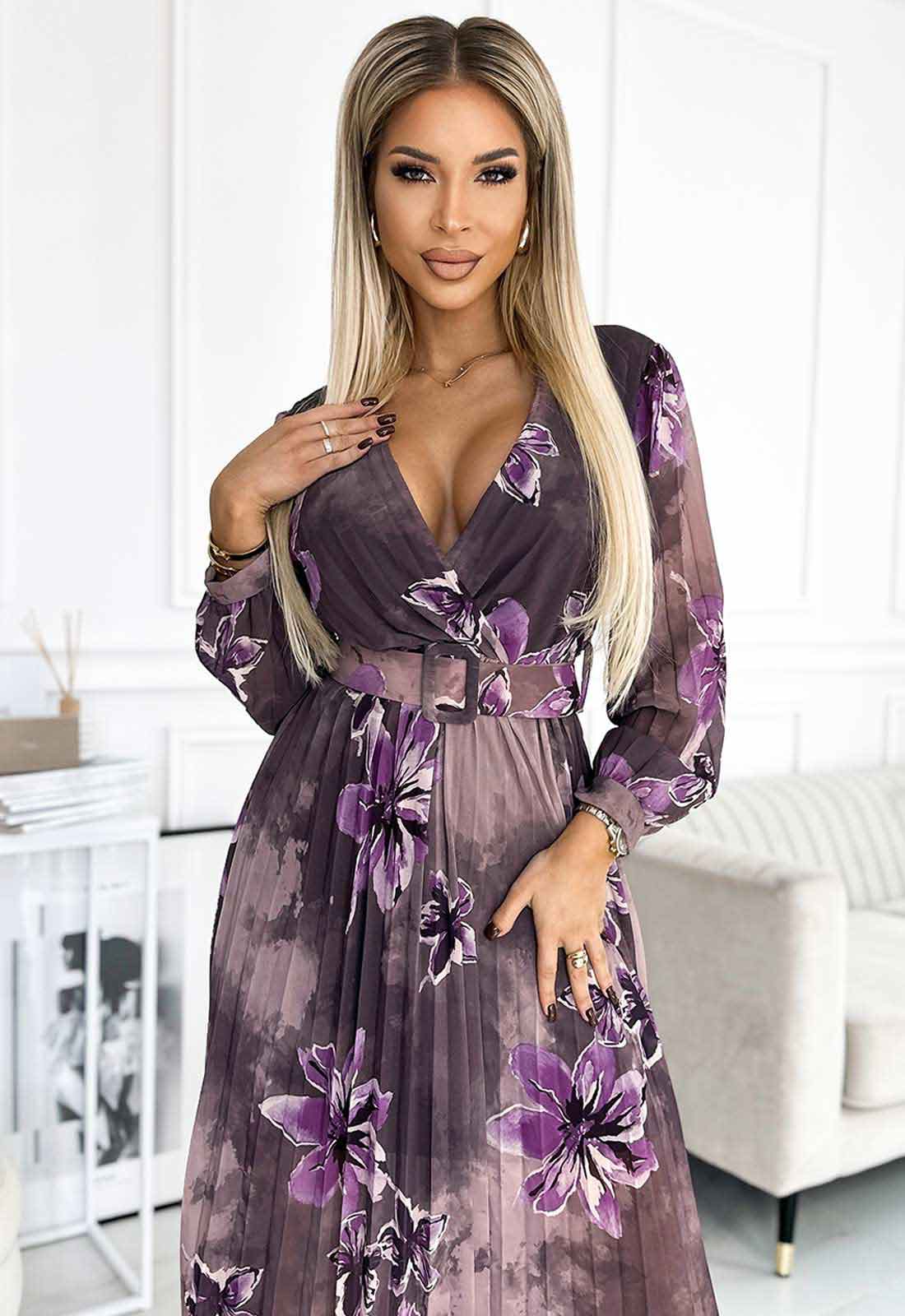 LBD Exclusive Mauve Jessica Print Dress