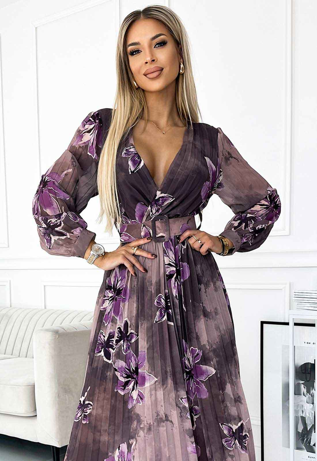 LBD Exclusive Mauve Jessica Print Dress