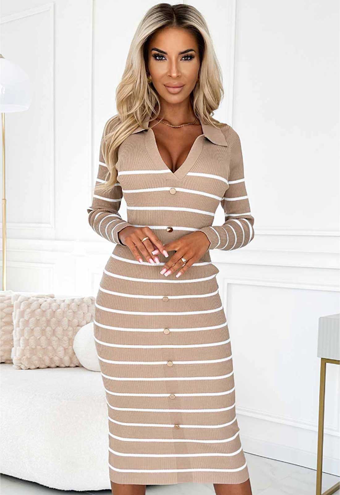 beige jumper dress Oversized Jumper Dress In Beige Cable Knit | EGO US