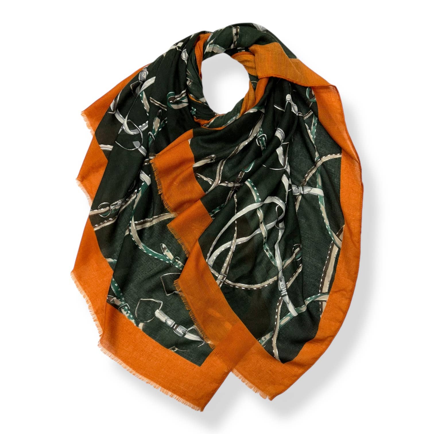 Soul Of Sita Horse Chain Lightweight Scarf : Khaki Mustard