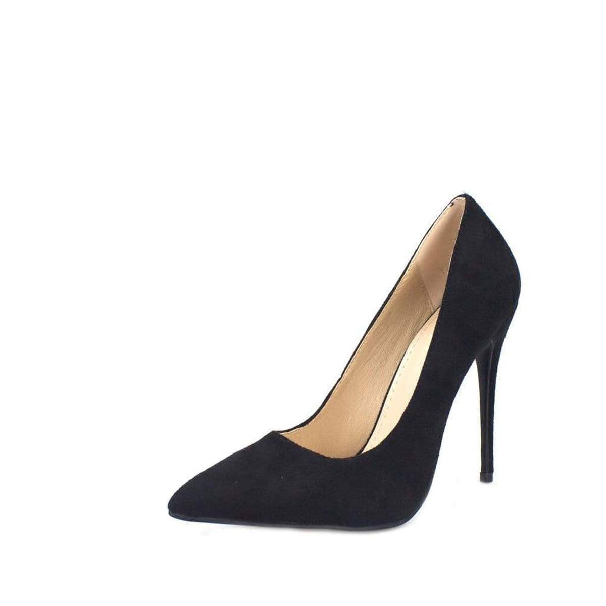 Mila High Stiletto Heel Court Shoe In Black Suede Heels Miss Diva