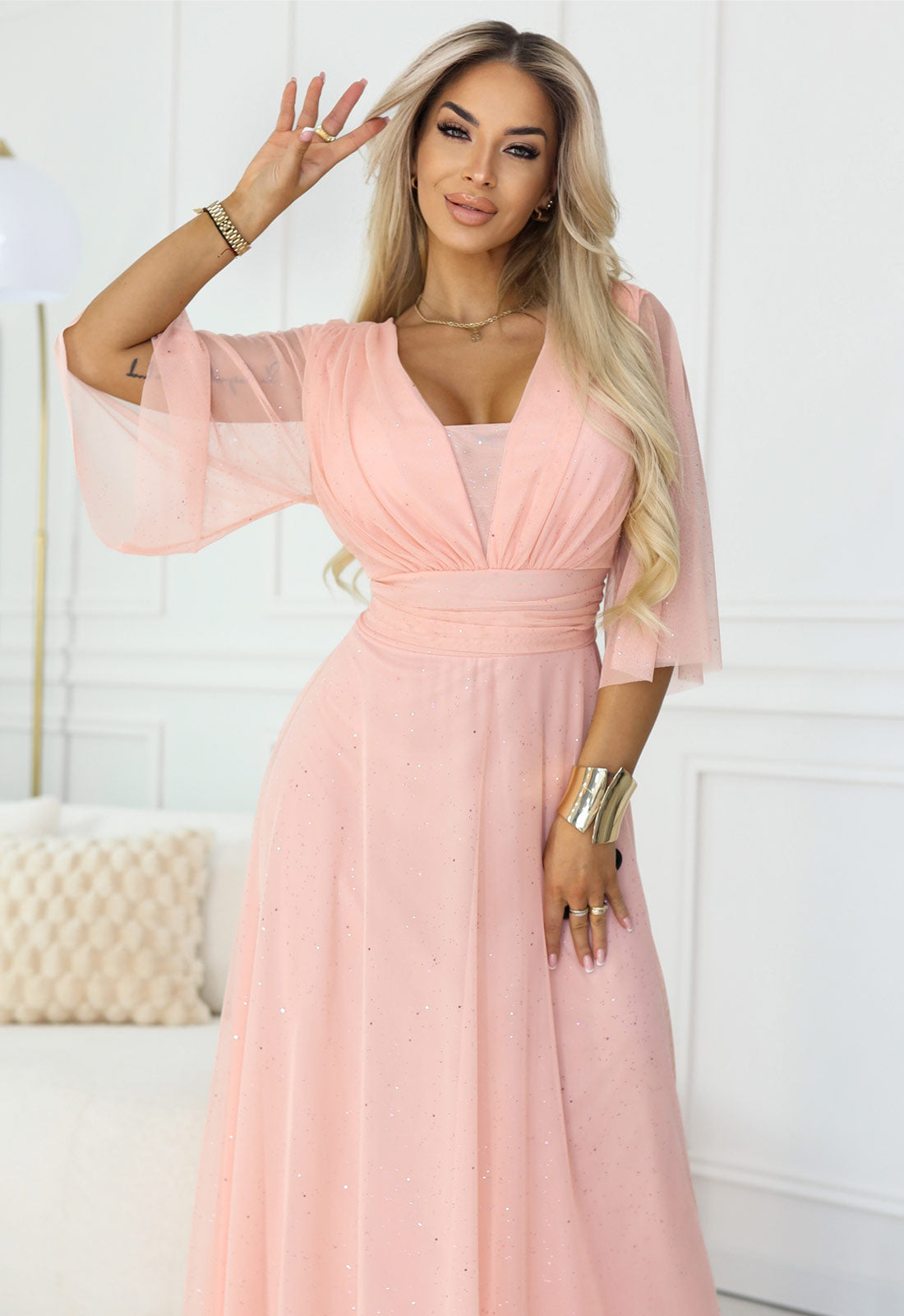 LBD Exclusive Peach Caitlin Plus Size Dress