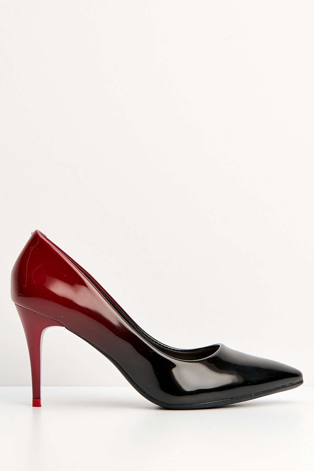 Alani Two Tone Medium Heel Court Shoe in Black Heels Miss Diva