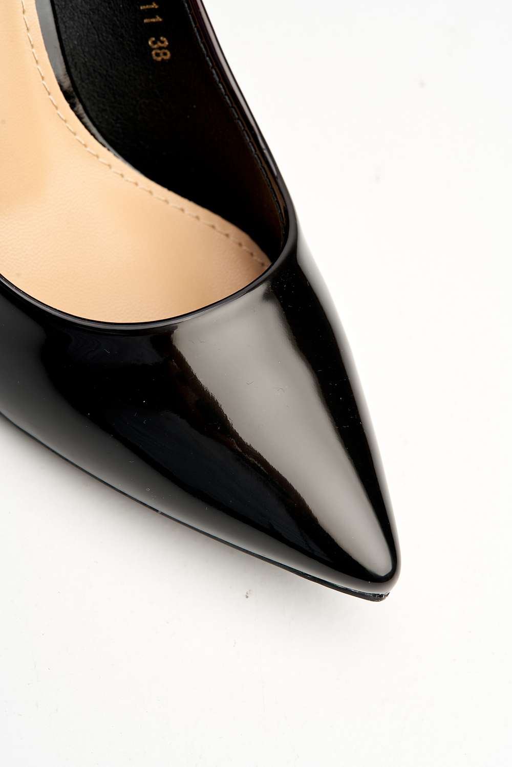 Miss Diva Alani Two Tone Medium Heel Court Shoe in Black