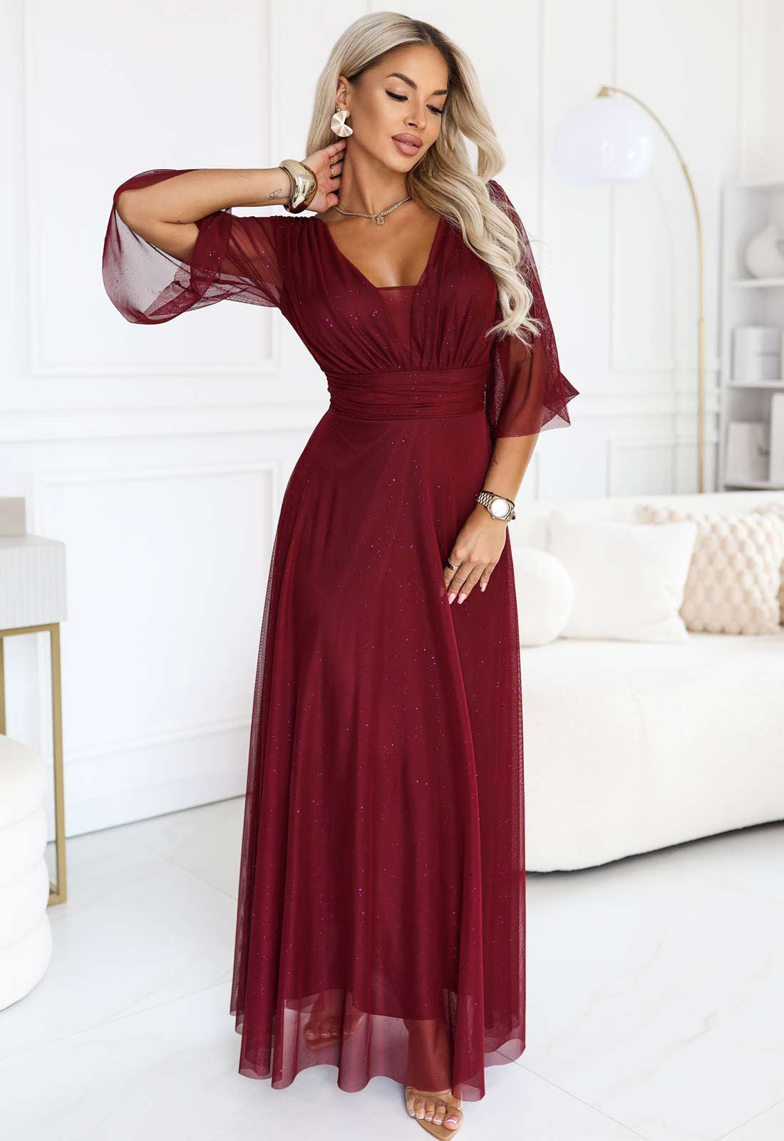 LBD Exclusive Burgundy Solenne Maxi Dress