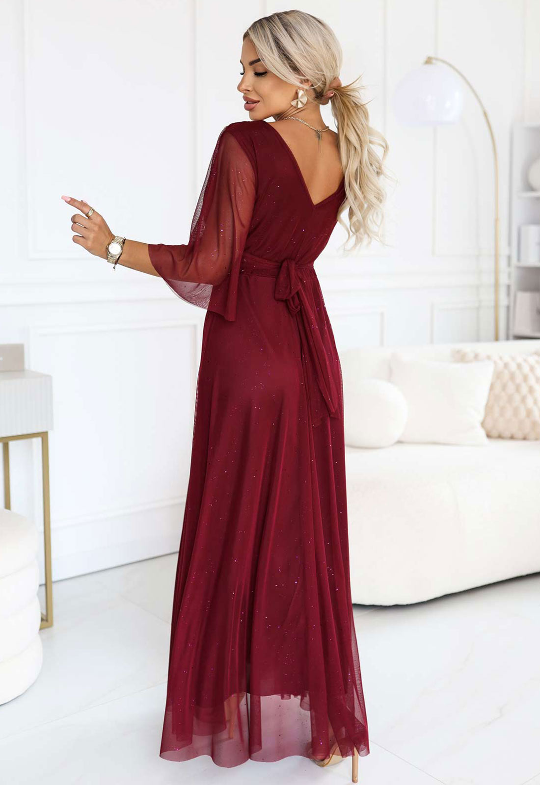 LBD Exclusive Burgundy Solenne Maxi Dress