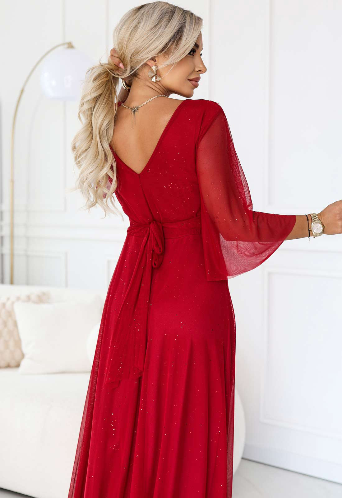 LBD Exclusive Red Solenne Maxi Dress