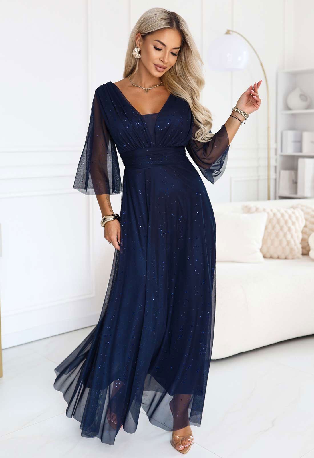 LBD Exclusive Navy Solenne Maxi Dress