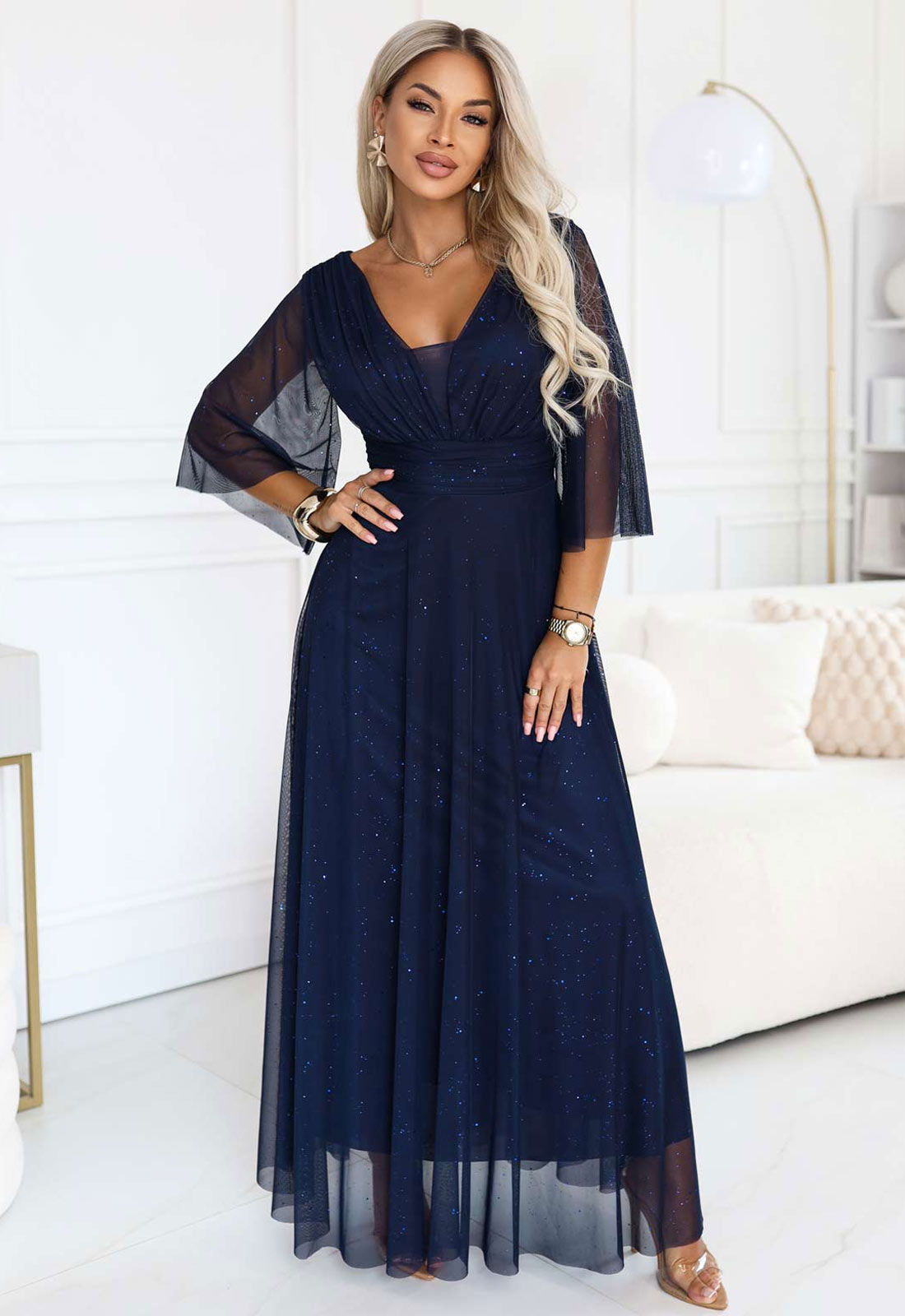 LBD Exclusive Navy Solenne Maxi Dress