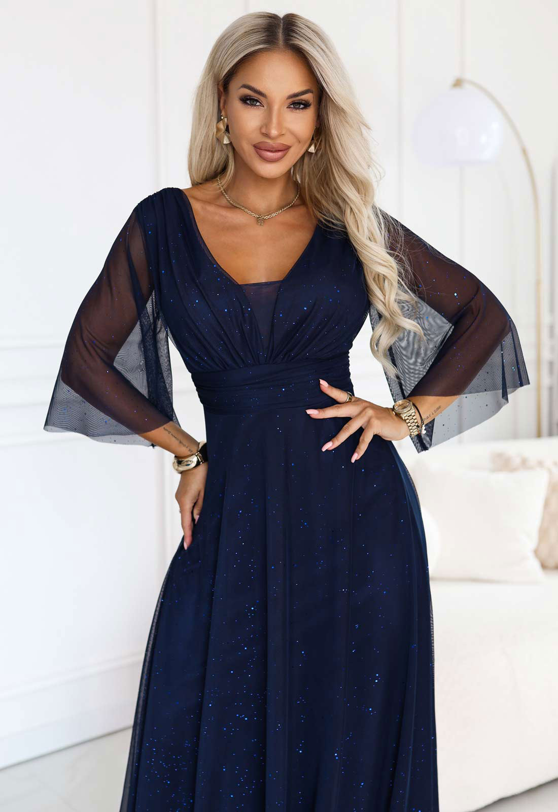 LBD Exclusive Navy Solenne Maxi Dress