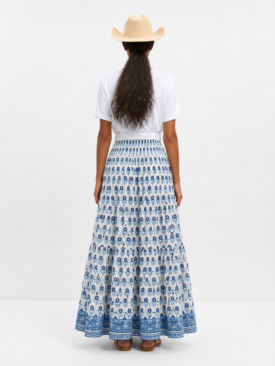 Soul Of Sita Maxi Gypsy Skirt In Woodblock Print