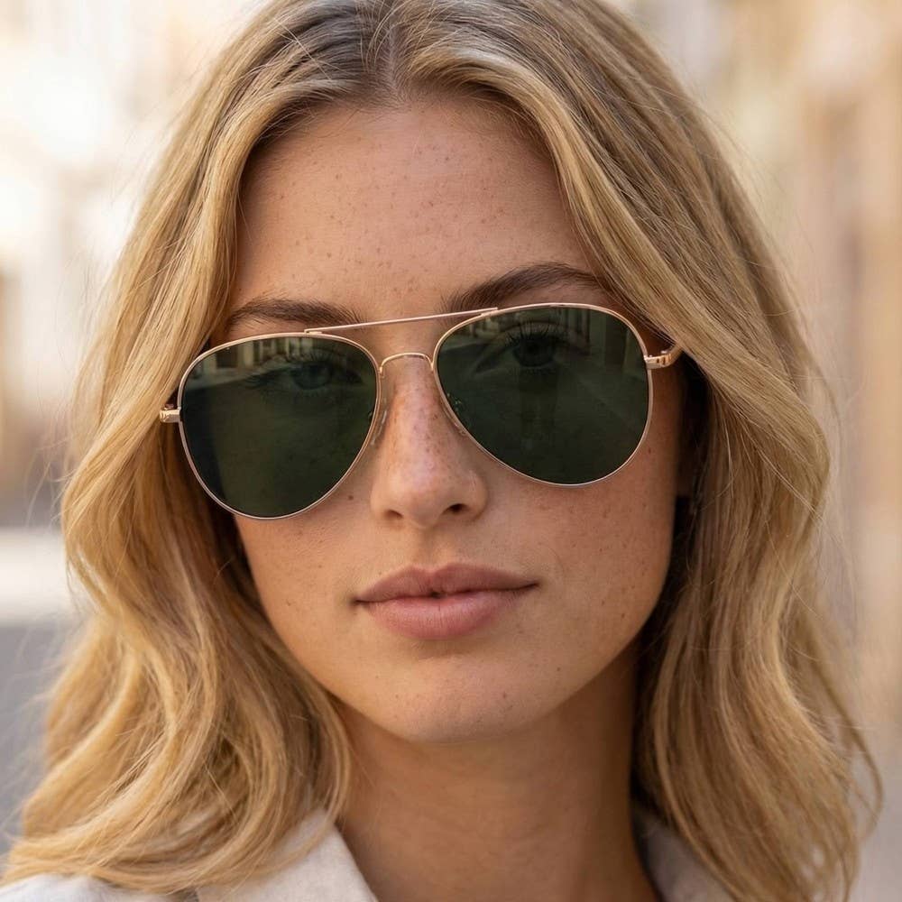 Soul Of Sita Double Bridge Aviator Sunglasses: Assorted